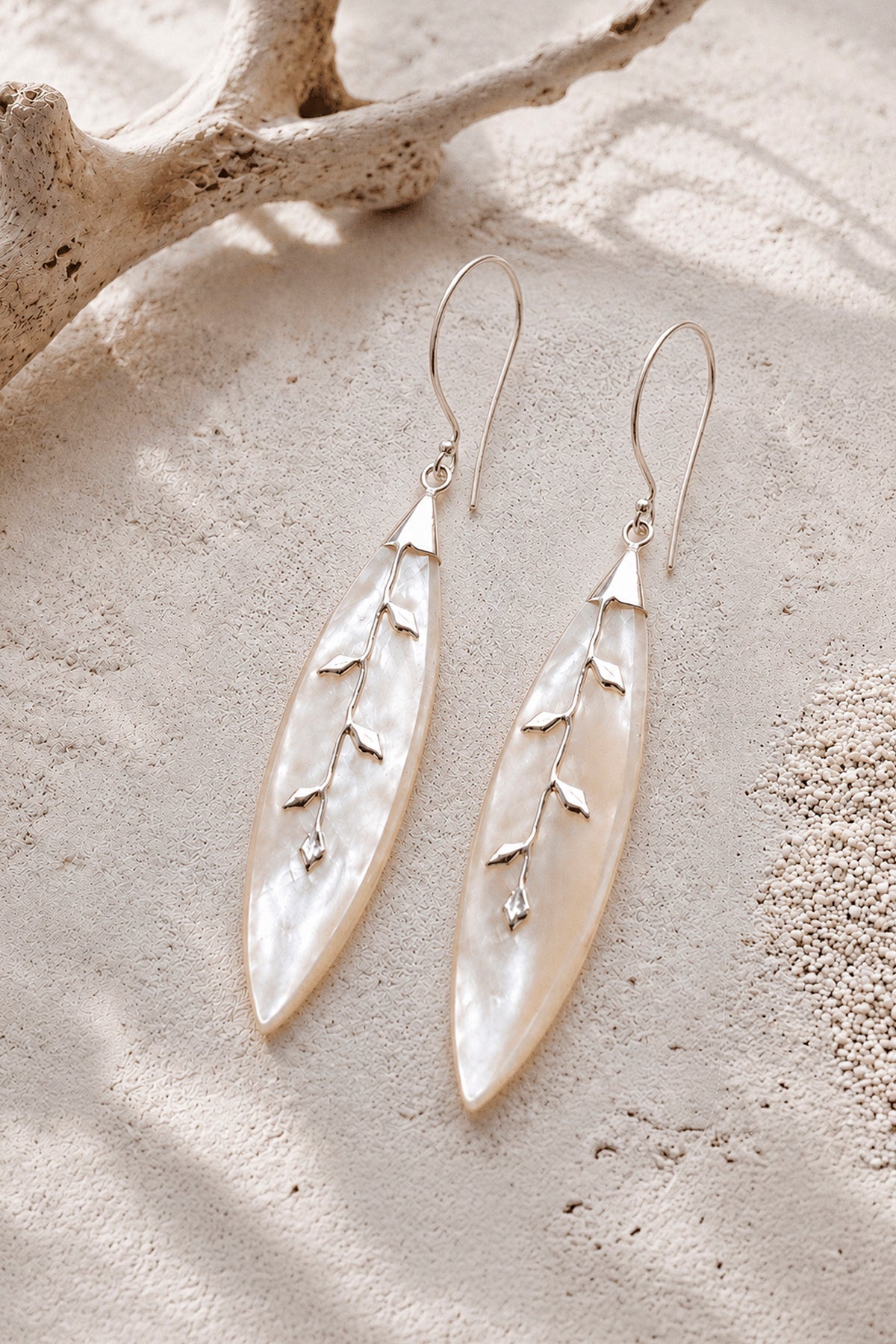 Pendientes Singapur de nácar y plata 925