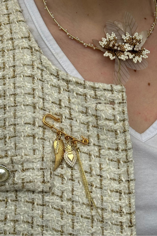 collar Fairytale fantasía y broche roma acero inoxidable dorado