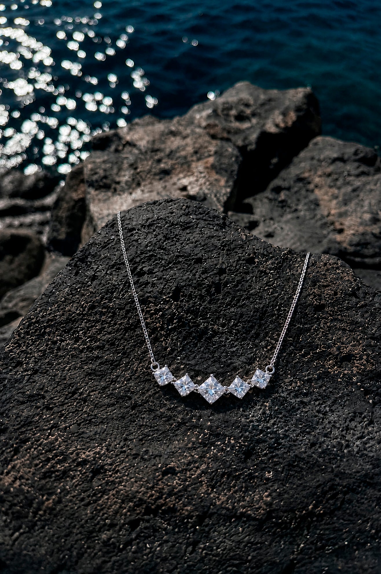 Collar Mónaco zirconitas plata 925 y acero inoxidable