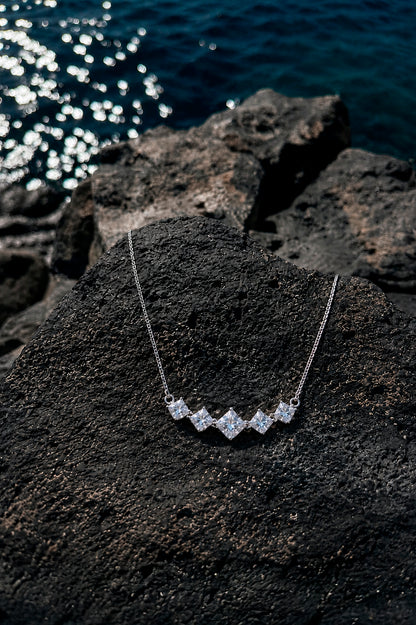 Collar Mónaco zirconitas plata 925 y acero inoxidable