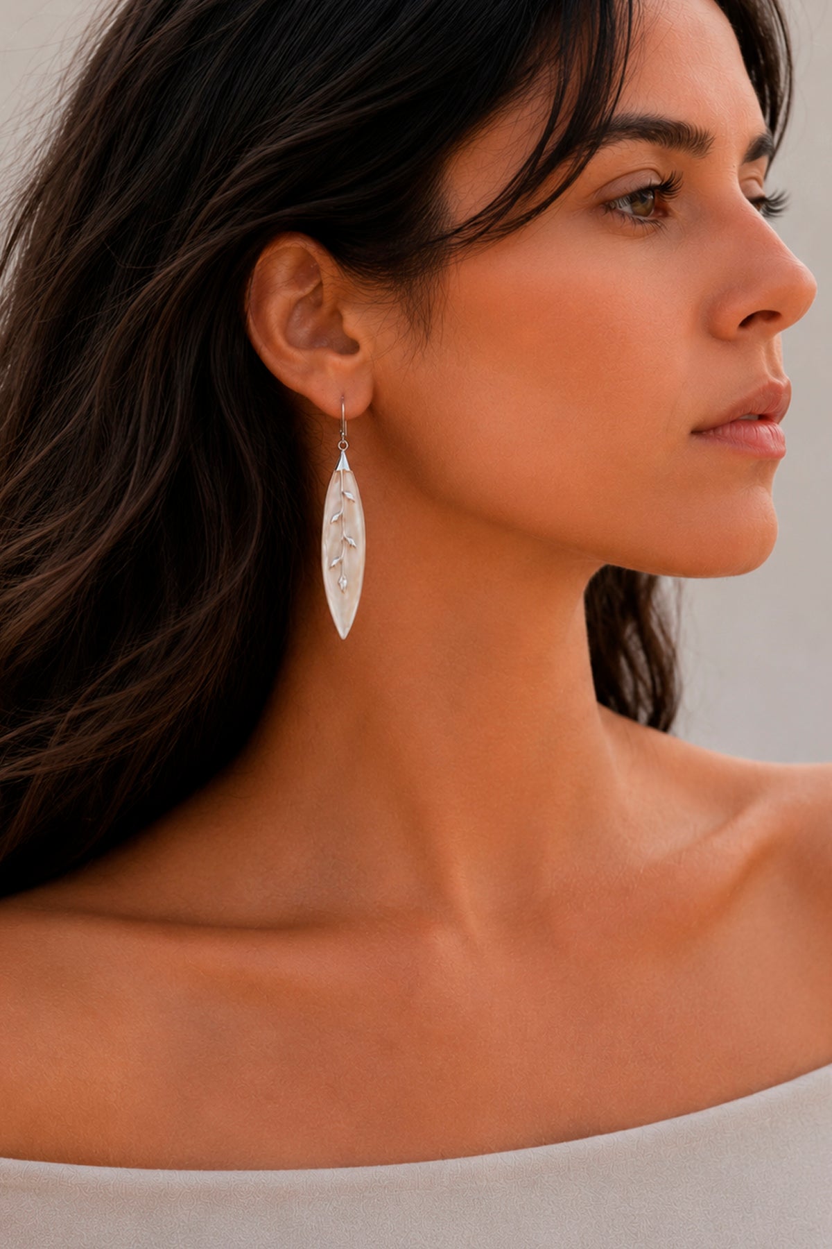 Pendientes Singapur de Plata 925 y Nácar