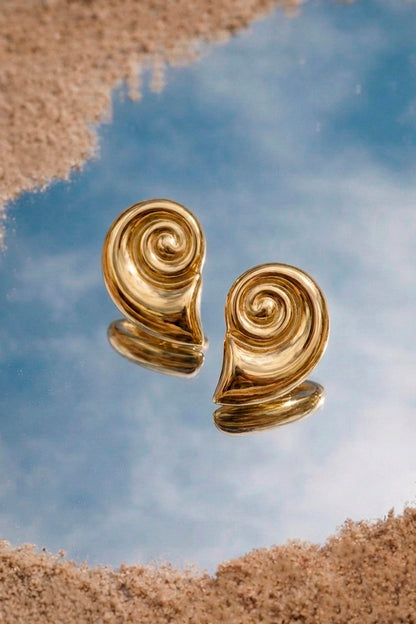 Pendientes Saint Barths Caracola Baño de Oro