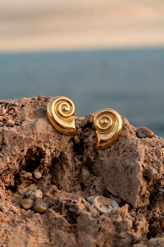 Pendientes Saint Barths Caracola Baño de Oro
