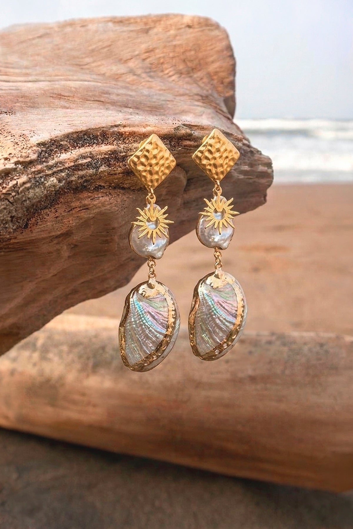 Pendientes Atlantis Mejillón y Acero Inoxidable