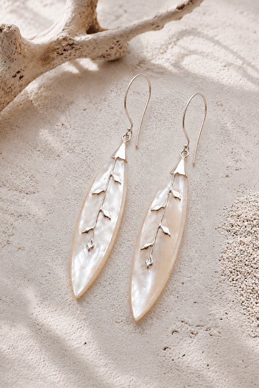 Pendientes Singapur de nácar y plata 925